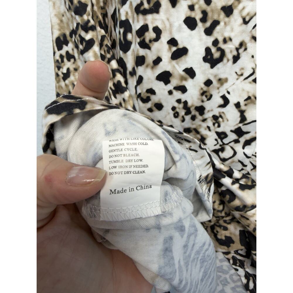Animal Print Dress Stretchy 3/4-Sleeve Shift Dress XL Casual Travel Comfortable - Picture 6 of 12